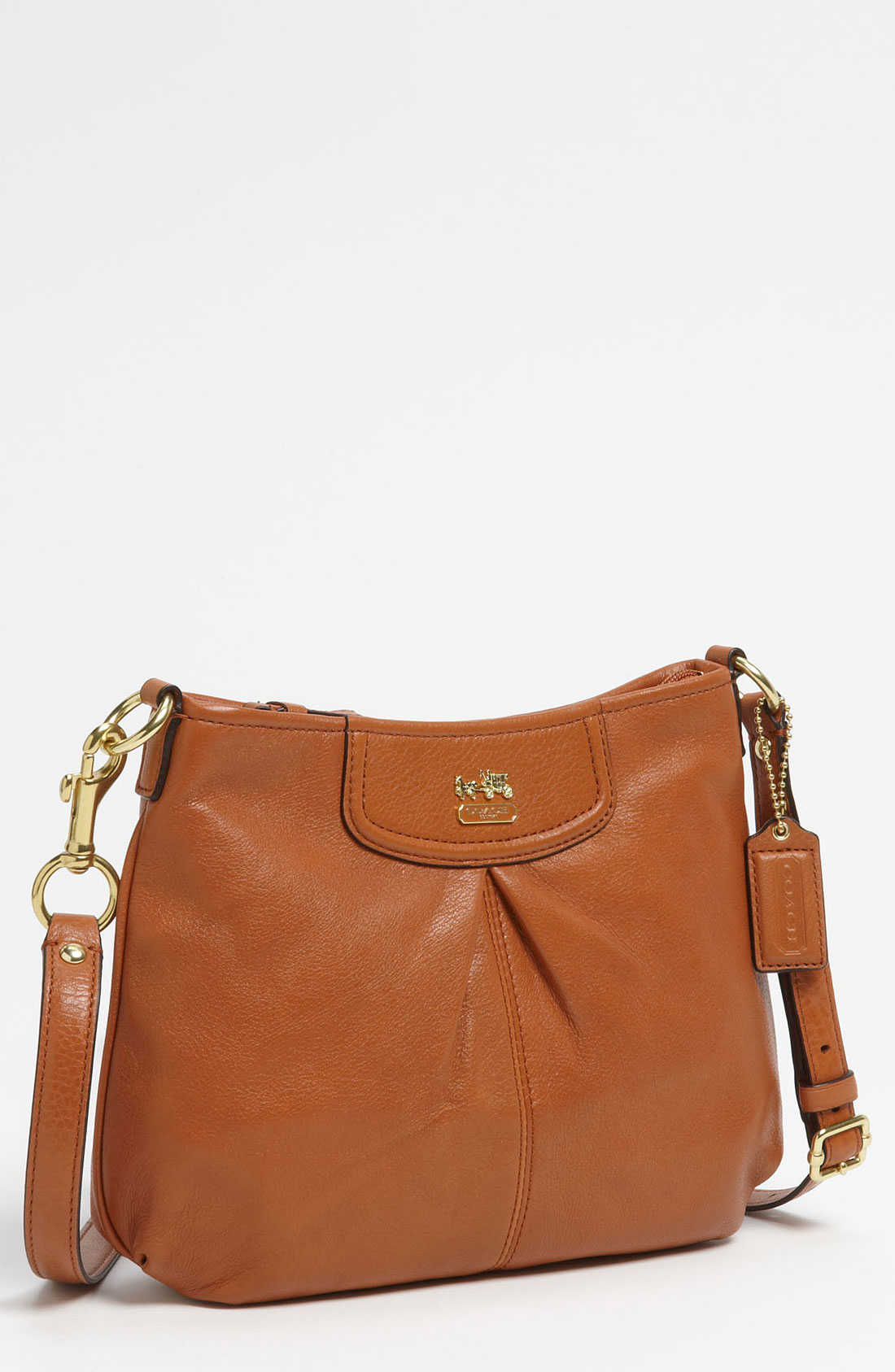 Coach Madison Swingpack Leather Crossbody Bag in Brown (brass/ cognac) | Lyst
