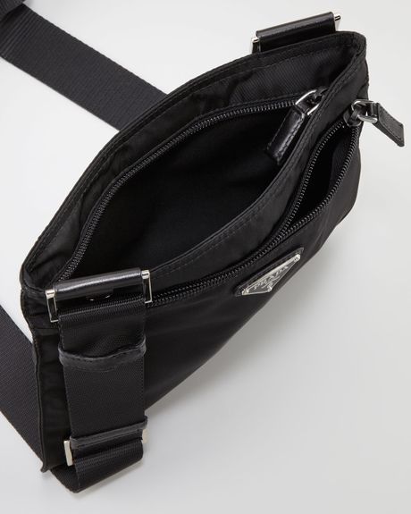 Prada Vela Crossbody Messenger Bag in Black (nero)