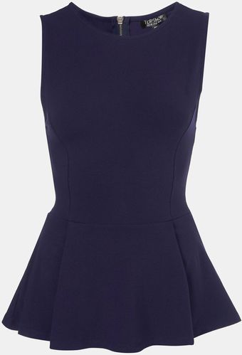 Topshop Peplum Tank - Lyst