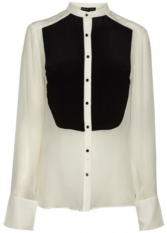 Elizabeth And James Elizabeth and James Colourblock Odin Tux Shirt Ivoryblack - Lyst
