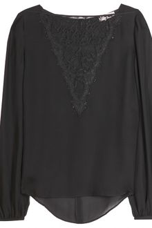 Emilio Pucci Sheer Blouse with Lace Detail - Lyst