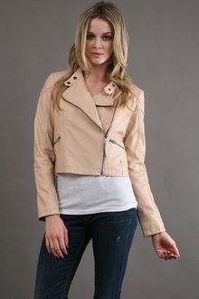 Free People Sunburst Moto Jacket in Nude - Lyst