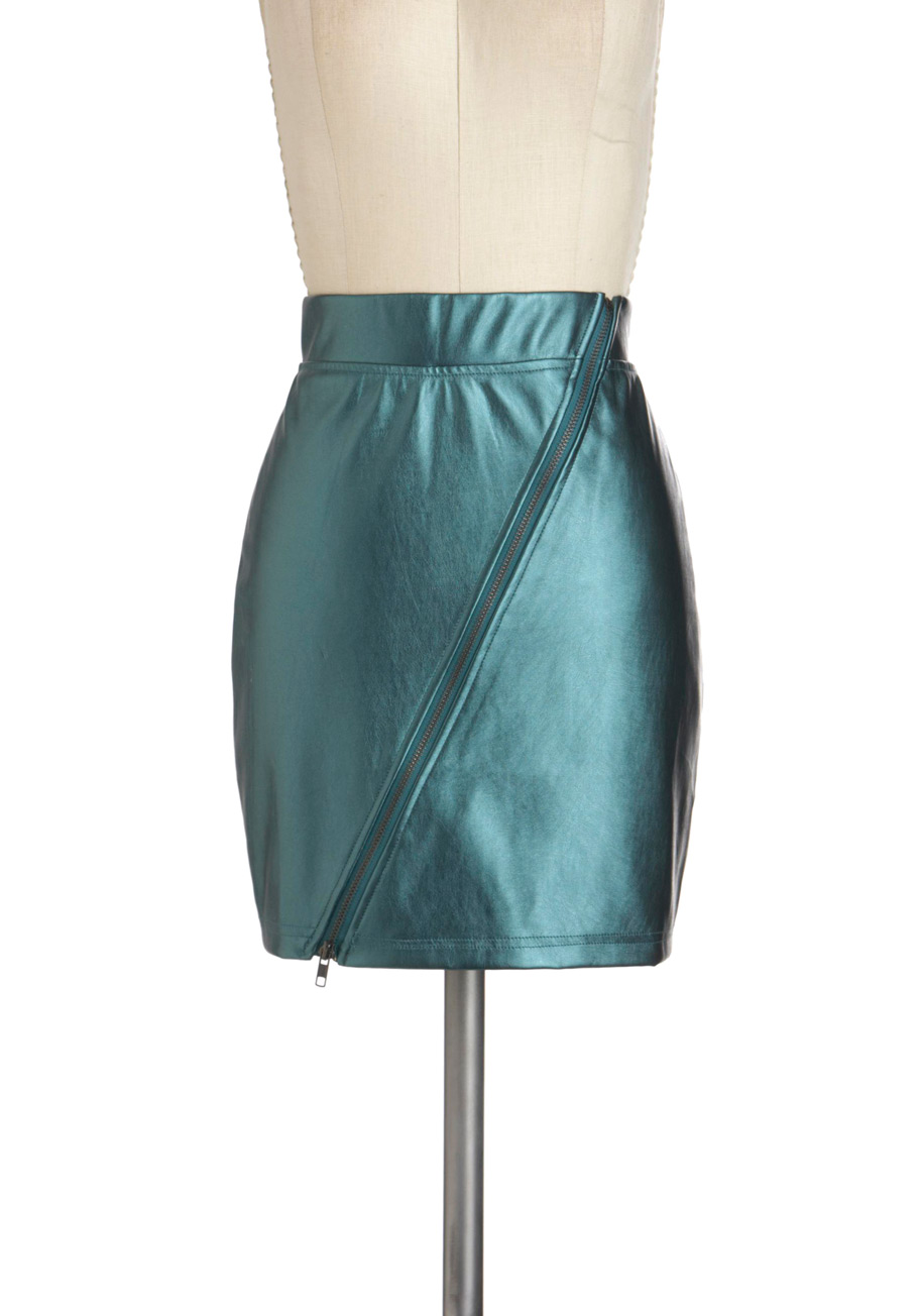 Modcloth Heavy Metallic Skirt in Blue (teal) Lyst
