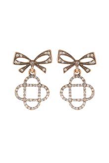 Oscar de la Renta Mosaico Bow Pave Earring - Lyst