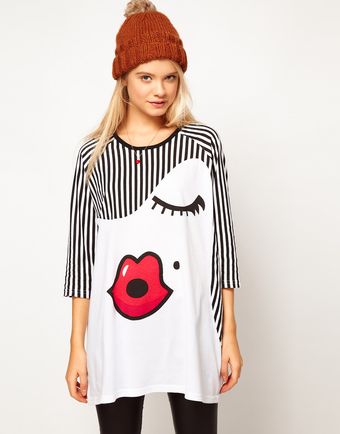 ASOS Collection Oversize Top Stripey Sue Print - Lyst