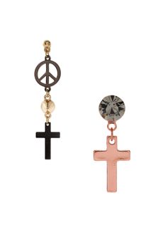 Asos Mismatch Cross Spike Earrings - Lyst