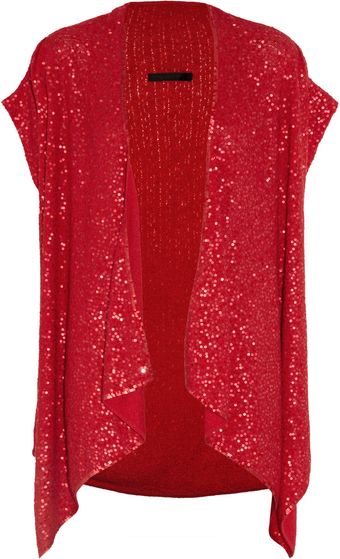 Donna Karan New York Sequined Pointelle Cashmereblend Cardigan - Lyst