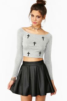 Nasty Gal Cross My Heart Crop Top - Lyst