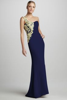 Notte By Marchesa Embroidered Oneshoulder Column Gown - Lyst
