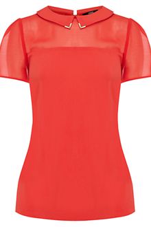 Oasis Oasis Metal Tip Collar Top Mid Red - Lyst