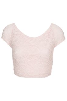 Topshop Paisley Lace Crop Top - Lyst