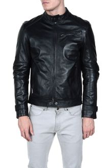 Calvin Klein Leather  Jacket - Lyst