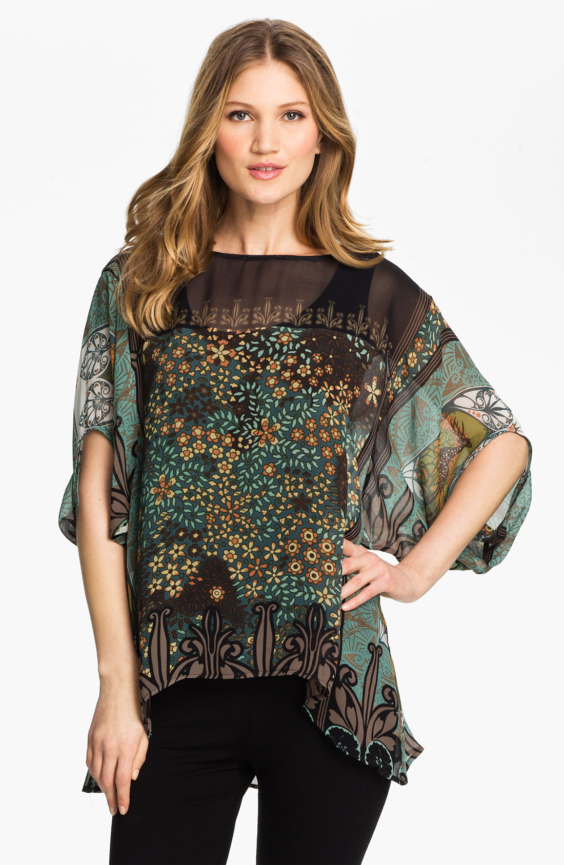 Citron Silk Tunic with Camisole in Multicolor (black) Lyst