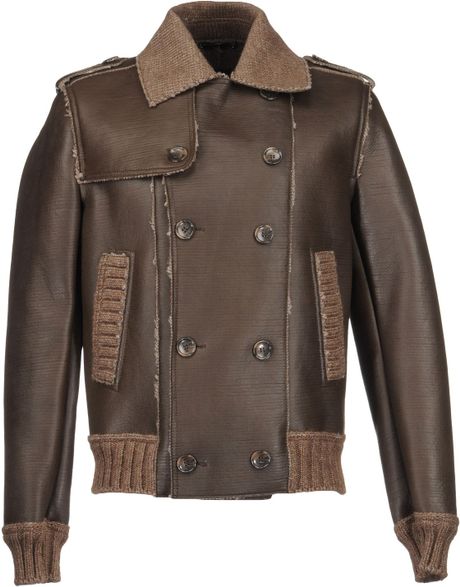 Leather Outerwear in Brown for Men (vert) | Lyst