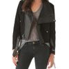 Donna Karan New York Felt Leather Jacket in Black - Lyst