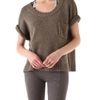 Donna Karan New York Elbow Sleeve Tshirt in Brown - Lyst