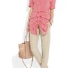 Donna Karan New York Ruched Stretch Silk Chiffon Top in Pink (rose) - Lyst