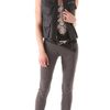 Donna Karan New York Zip Leather Vest in Black - Lyst
