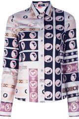 Jil Sander Navy Graphic Print Shirt