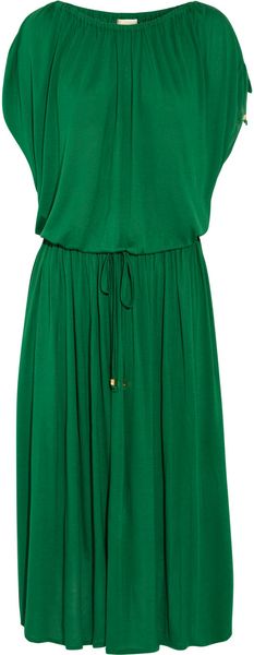 Michael by Michael Kors Drawstring Jersey Midi Dress - Lyst