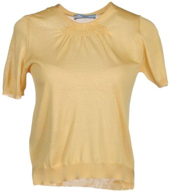 Prada Short Sleeve Sweater - Lyst