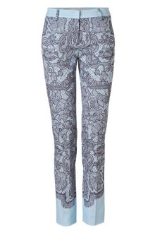 Emilio Pucci Azure Lace Print Cottonblend Pants - Lyst