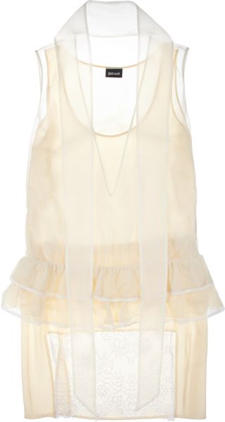 Just Cavalli Ruffled Tulle and Chiffon Tunic Dress - Lyst