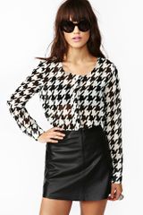 Nasty Gal Houndstooth Cutout Top