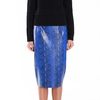 Tibi Python Printed Leather Skirt in Gray (blue multi) - Lyst