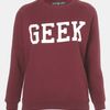 Topshop Geek Sweatshirt Petite in Red (burgundy) - Lyst