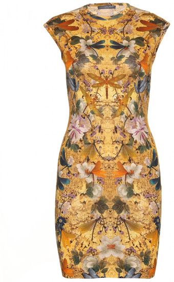 Alexander McQueen Wool Print Dress - Lyst