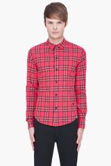 Marc By Marc Jacobs Deep Pink Nico Plaid Shirt