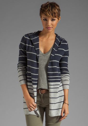 Autumn Cashmere Ombre Featherweight Hoodie in Fognavy - Lyst