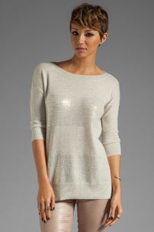 Autumn Cashmere Sequined Hi Lo Stripe Boatneck - Lyst
