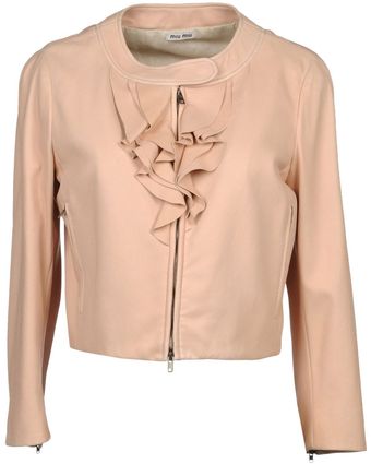 Miu Miu Leather  Jacket - Lyst