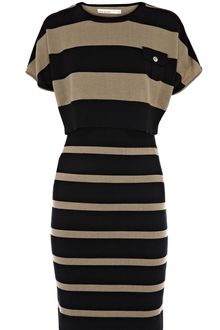 Karen Millen Block Stripe Knit Dress - Lyst