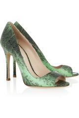 Miu Miu Snakeeffect Leather Pumps