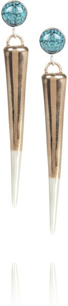 Pamela Love Turquoise and Bronze Spike Earrings - Lyst