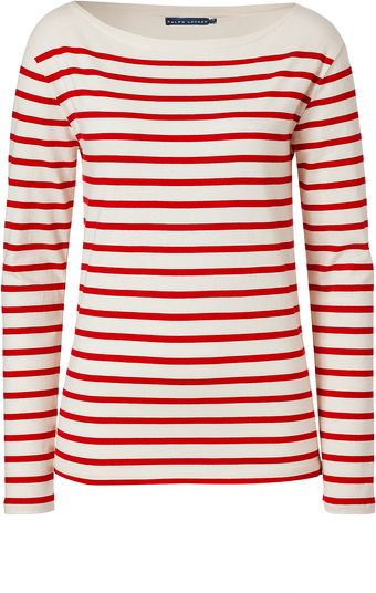 Ralph Lauren Sandtrapmartin Red Striped Cotton Tshirt - Lyst