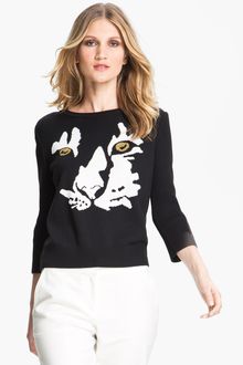 St. John Yellow Label Intarsia Knit Sweater - Lyst