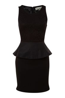True Decadence Lace Pu Peplum Dress - Lyst