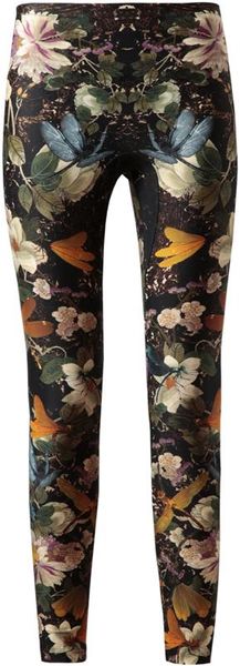 Alexander McQueen Floral Printed Stretch Leggings - Lyst