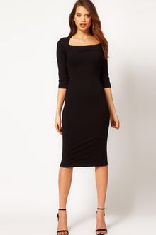 Asos Pencil Dress with Cowl Neck - Lyst