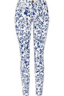 Diane Von Furstenberg The Classic Skinny Printed Midrise Jeans - Lyst
