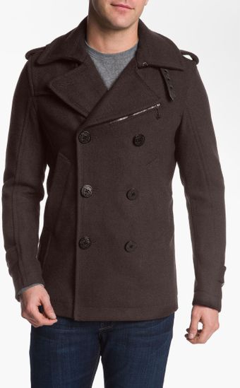 Diesel Wittory Double Breasted Peacoat - Lyst