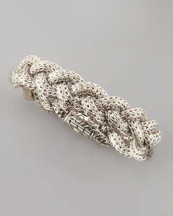 John Hardy Medium Braided Silver Chain Bracelet - Lyst