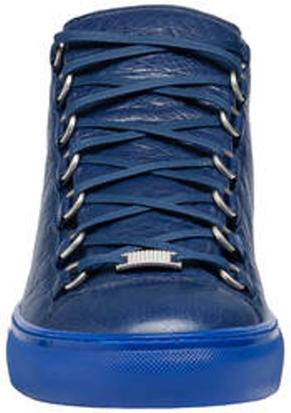 balenciaga arena high blue oil