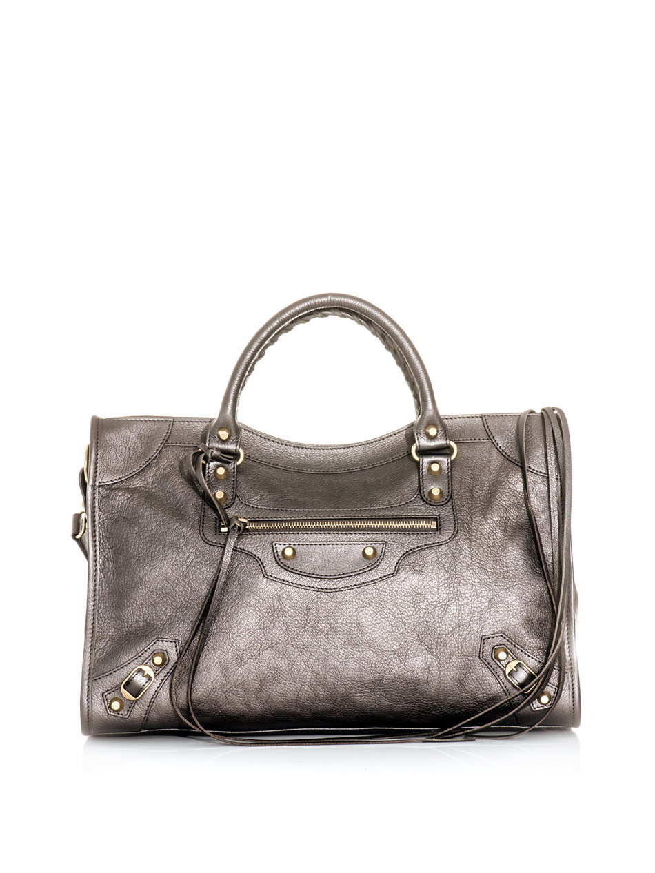 balenciaga grey suede bag