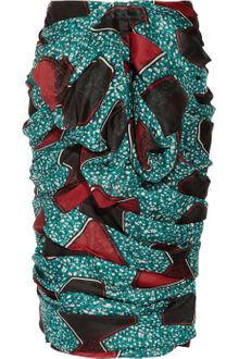 Burberry Prorsum Printed Silk and Cotton Blend Skirt - Lyst