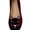 Charlotte Olympia Kitty Flat in Burgundy in Purple (burgundy) - Lyst